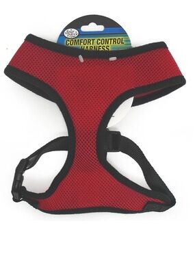 BNWOT FOUR PAWS COMFORT CONTROL RED & BLACK MESH HARNESS FOR DOGS SIZE MEDIUM